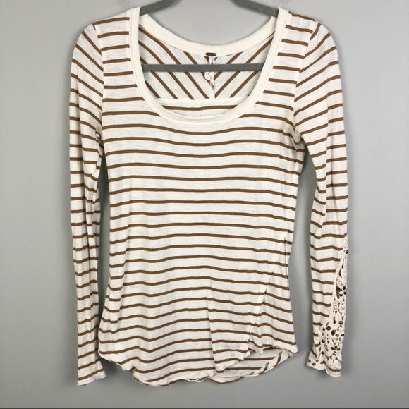 FREE PEOPLE | Tuscaloosa Hard Candy Striped Long Sleeve Top Women’s Size Small - Picture 4 of 12